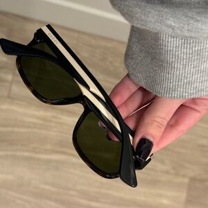 Gucci Black and Cream Designer Sunglasses